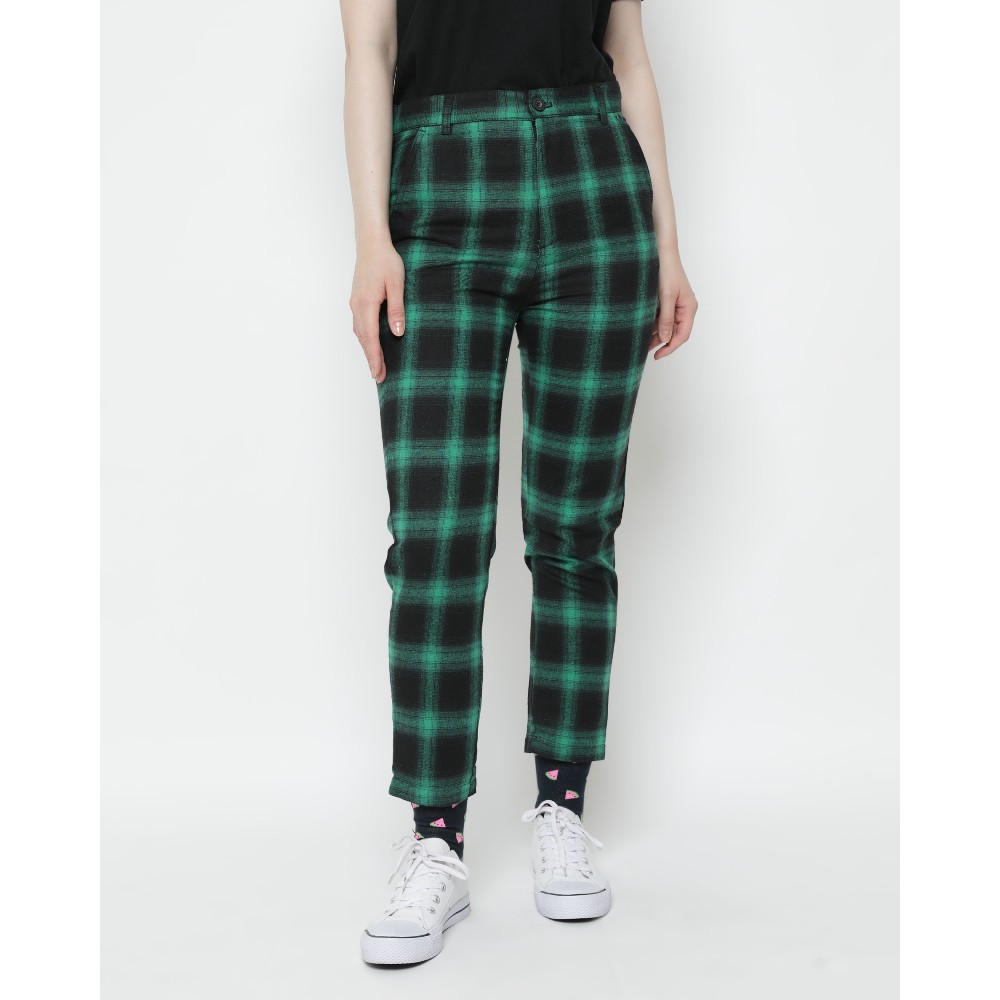  Erigo  Checked Pants Vines Green Shopee Malaysia