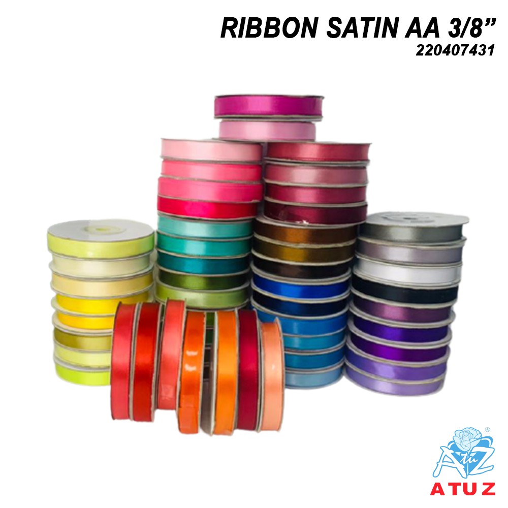 AtuZ 18 meter 3/8"(10mm) Ribbon Satin Gred AA Export Quality Royal Reben WRAPPING GIFT HAMPER DIY CRAFT