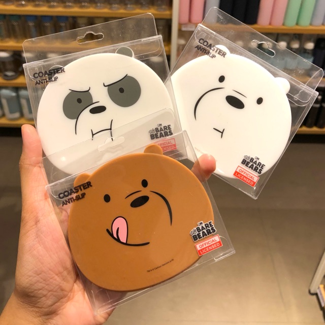 We Bare Bear Miniso Coasters/We Bare Bear Coaster Anti Slip Pan Pan Ice Bear  Grizz | Shopee Malaysia