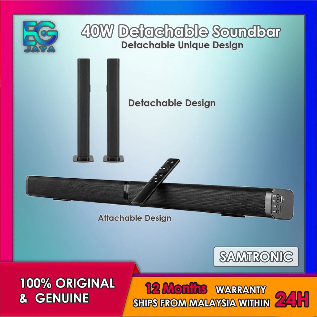 Samtronic 40W Detachable Soundbar / TV Speaker - 37Inch & Wired & Wireless Bluetooth Sound Bar [Ready Stock]