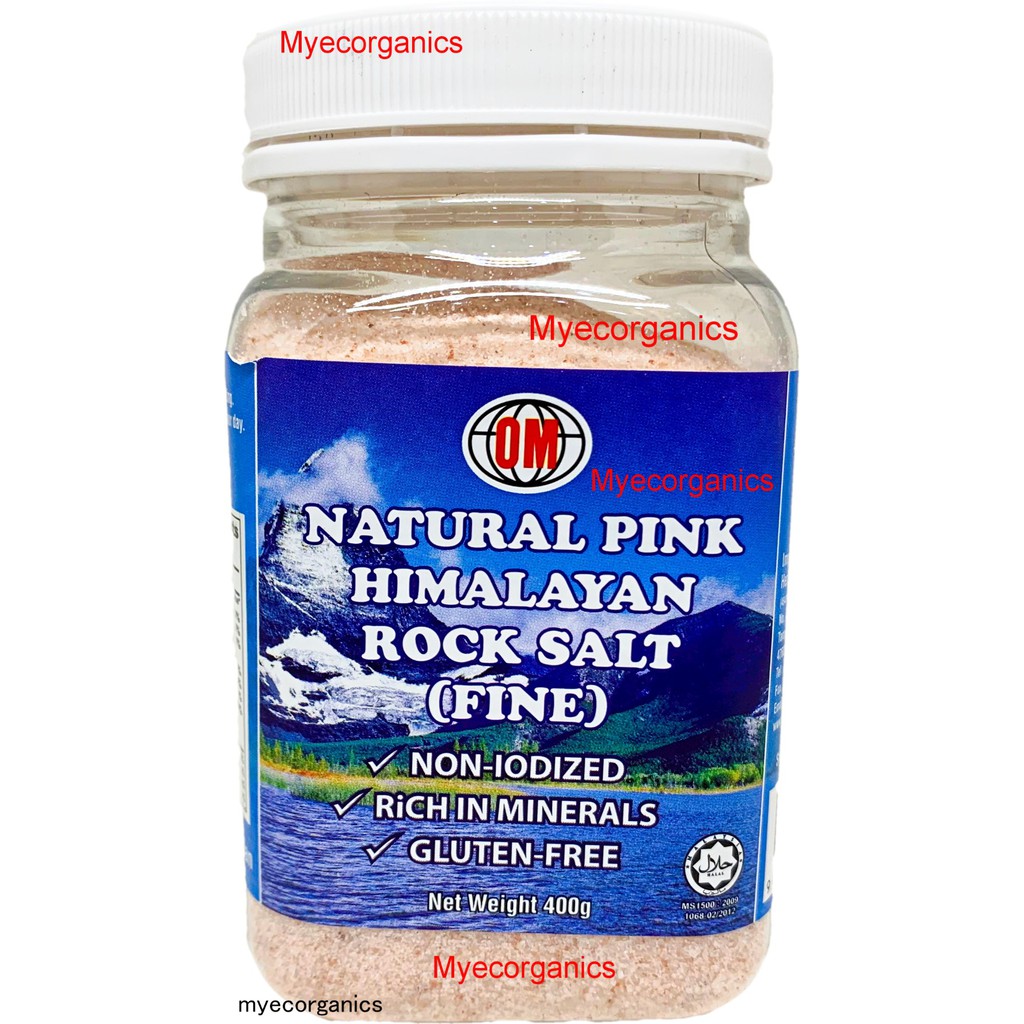 OM Natural Pink Himalaya Rock Salt Bottle NON IODIZED 400gm , Exp 2025