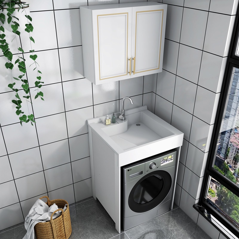WLSmall Apartment Balcony Washing Machine Partner Cabinet Overall Wash ...