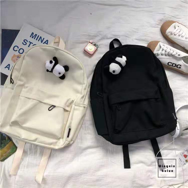 Japanese simple wild campus backpack Korean ins college style student backpack female chic casual school bag female
