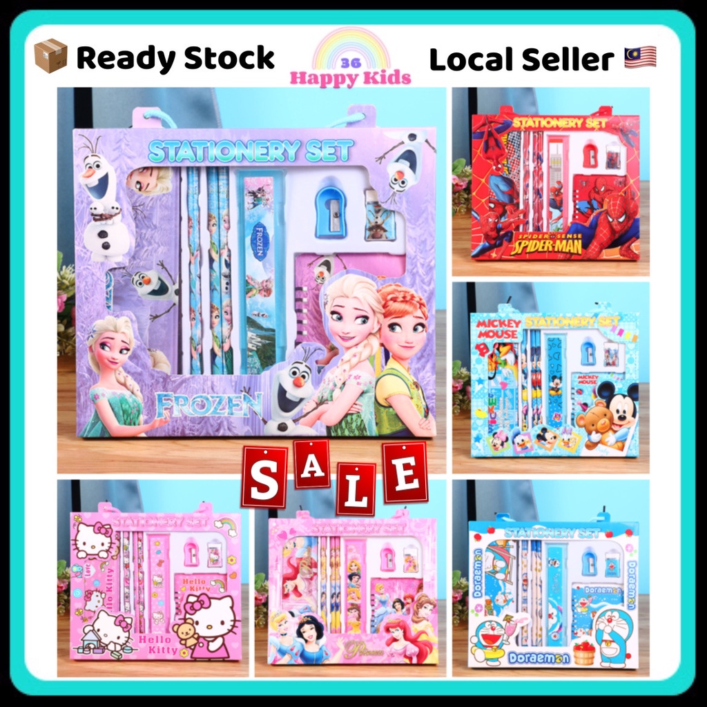 🎀Malaysia Ready Stock🎀8in1 Kids Stationary Set Gift Box Back to School ...