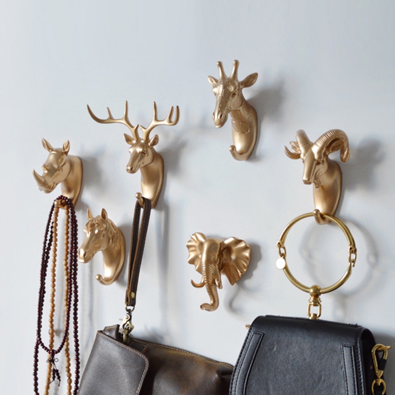 Deer Horn Wall Mounted Hanging Hook Diy Hanger Rack Bag Key Holder Animal Coat Hook Decorative Hooks Shopee Malaysia