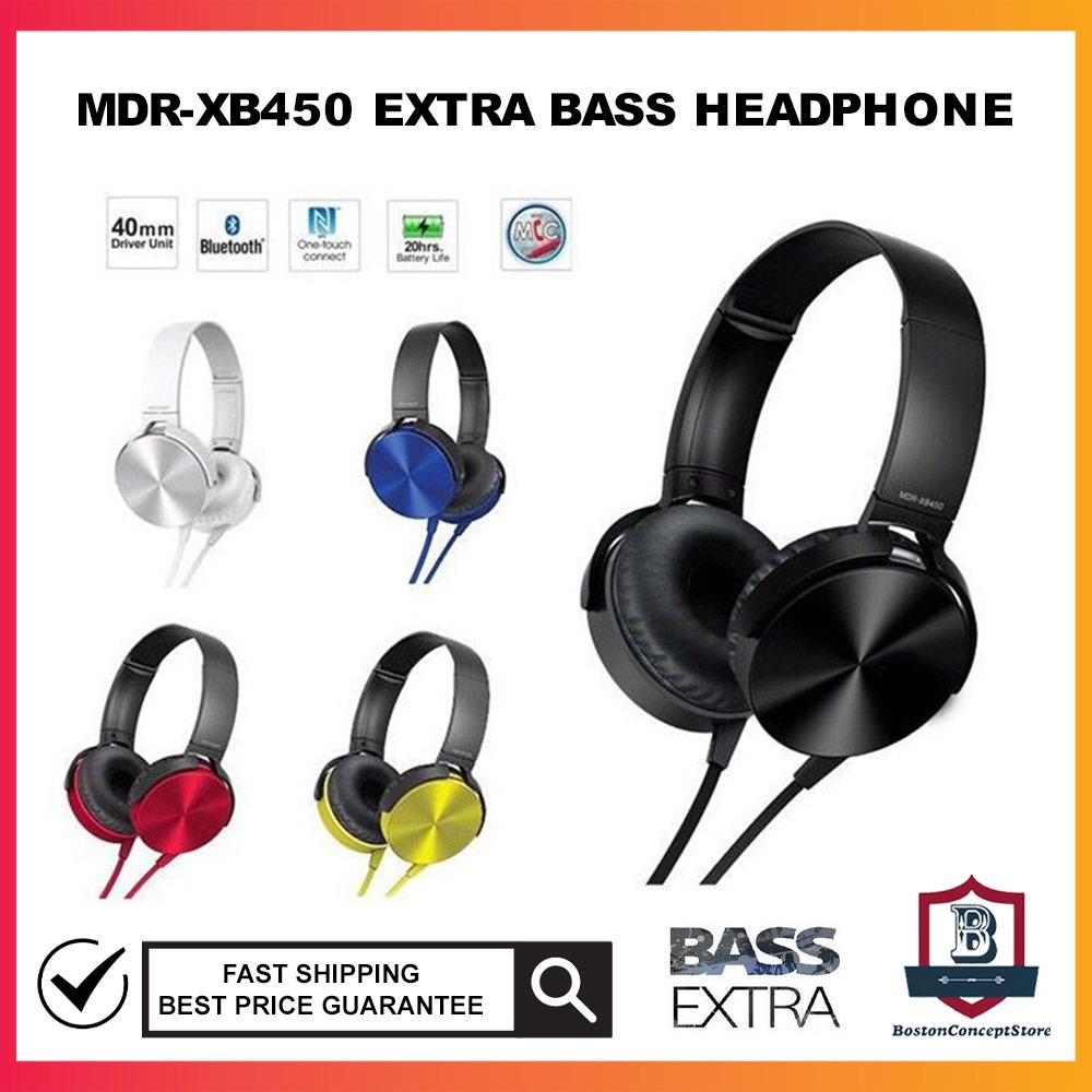 mdr xb450 on ear extra bass wired headset wired headset