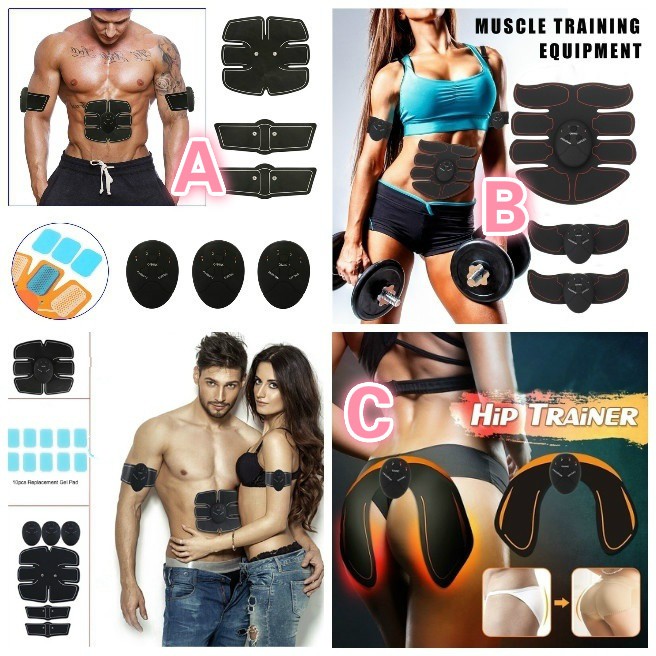 20X Gel Pads Sheet ABS Stimulator Trainer Abdominal Toning Belt Muscle Toner TB