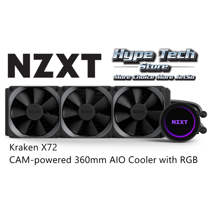 Nzxt Kraken X72 Cam Powered 360mm Cpu Liquid Cooler With Rgb Shopee Malaysia