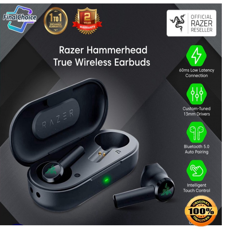 Ready Stock Razer Hammerhead True Wireless Earbuds Limited Edition Exclusive Bundle Shopee Malaysia