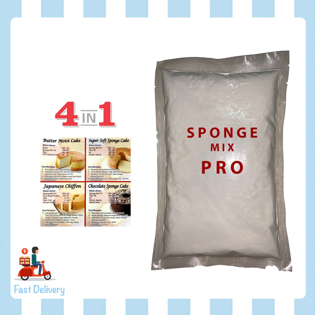 Sponge Cake Mix Flour Pro Tepung Kek Span 500gm 1kg