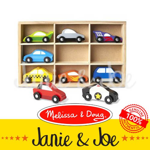 melissa and doug wooden race car set