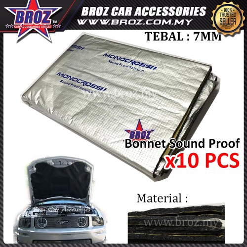 10 X Monocross High Quality Deadening Bonnet Sound Proof 102 X 0 7 X 122cm 4ft Shopee Malaysia