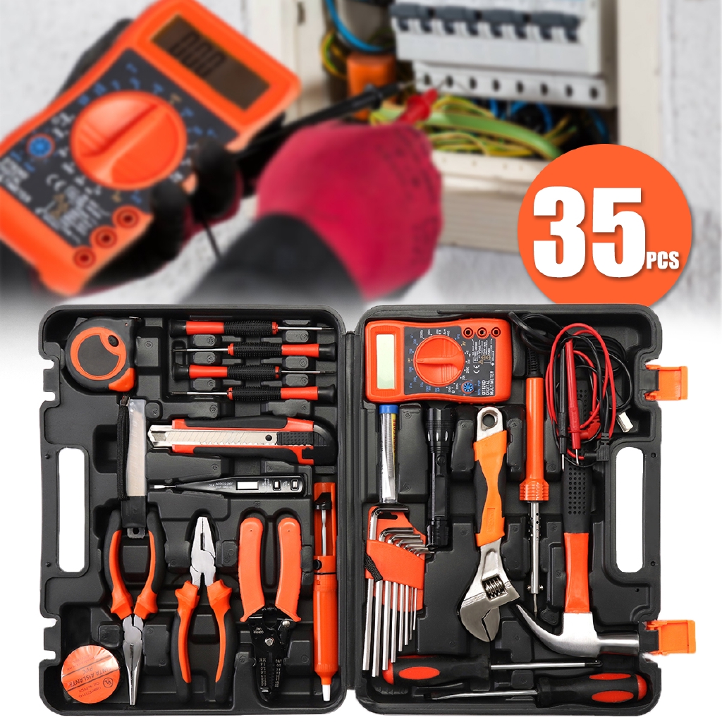 35Pcs Multifuntional Tools Set Steel Household Electrician Kits