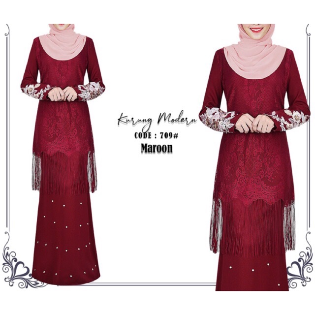  PLUS SIZE FREE SIZE BAJU  KURUNG  MODEN  LACE MUSLIMAH 