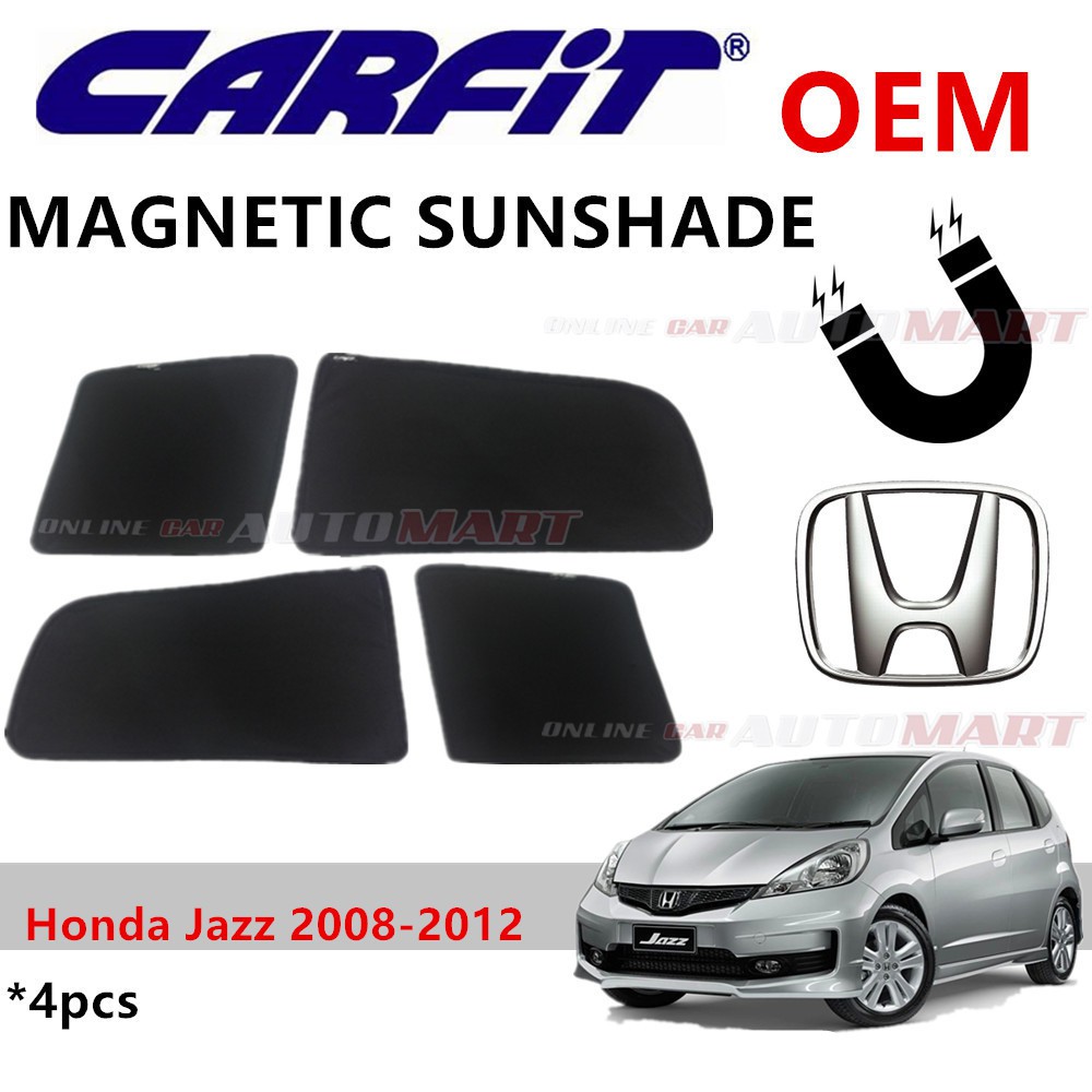 CARFIT OEM Magnetic Custom Fit Sunshade For Honda Jazz Yr 2008-2012 (4pcs)