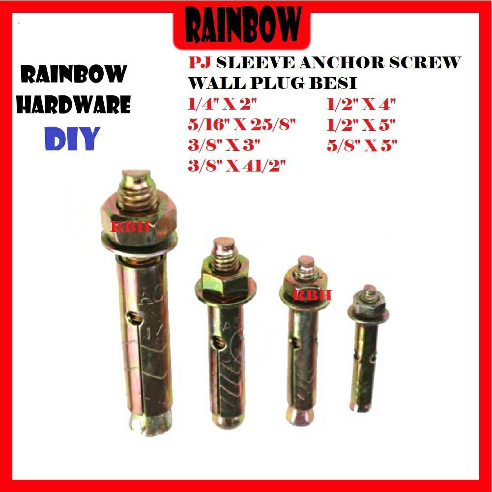 ACE 3/8"X41/2" PJ SLEEVE ANCHOR WALL PLUG BESI (100PCS) Shopee Malaysia