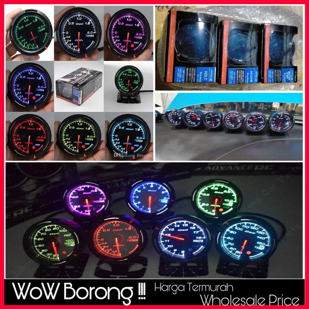 (Defi 255 Colours Advance BF) Smart Digital Meter Gauge with sensor Water Temp Volt Boost RPM Oil Press Oil Temp Vacuum
