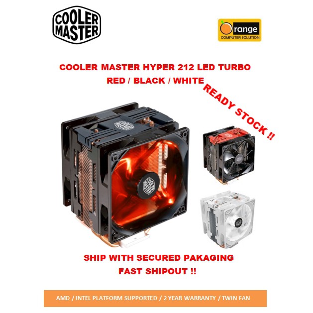 COOLER MASTER HYPER 212 LED TURBO WHITE / ARGB / BLACK /TWIN FAN AMD