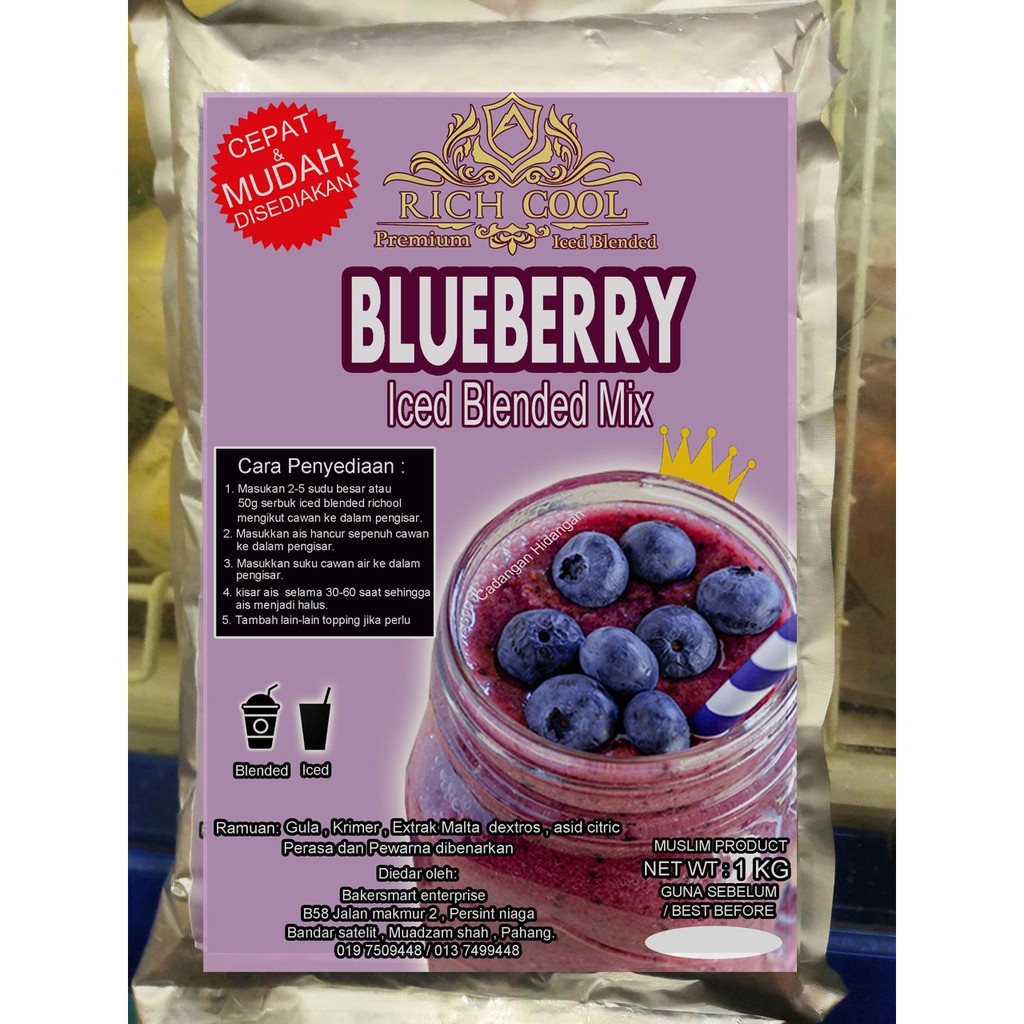 Serbuk Ice Blended Blueberry 1kg Shopee Malaysia 2046