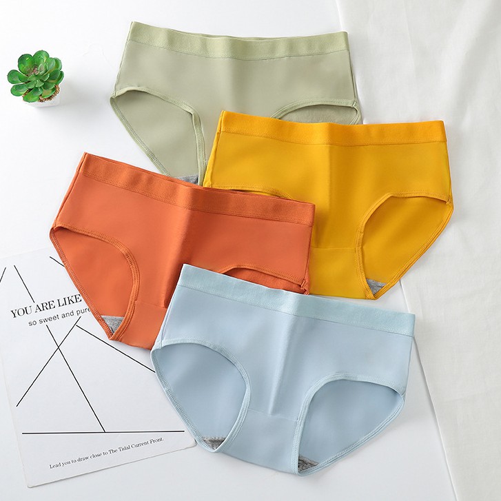 Auvinisi Cotton Antibacterial Underwear Low Waist Mid-Low Cute Colorful ...