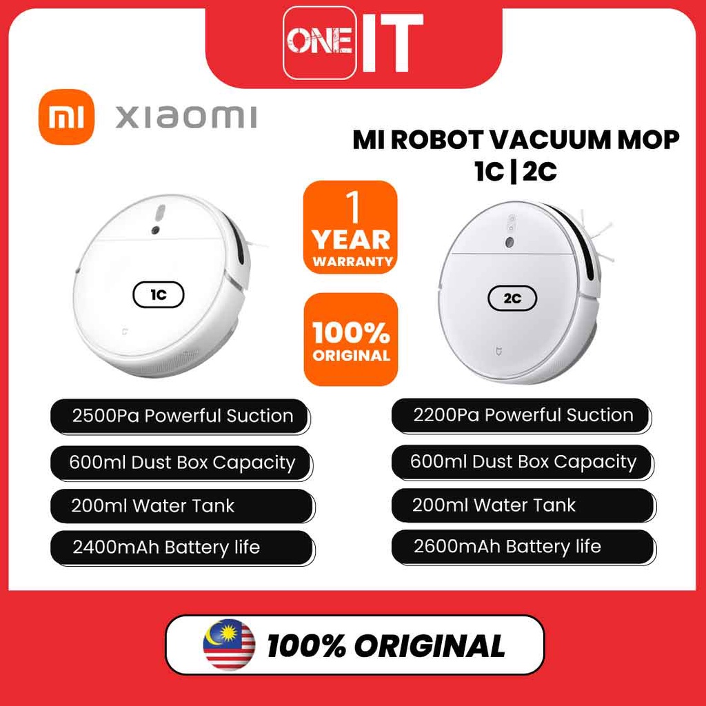 XIAOMI Mi Robot Vacuum Mop 1C / 2C GLOBAL VERSION ENGLISH WARRANTY 1