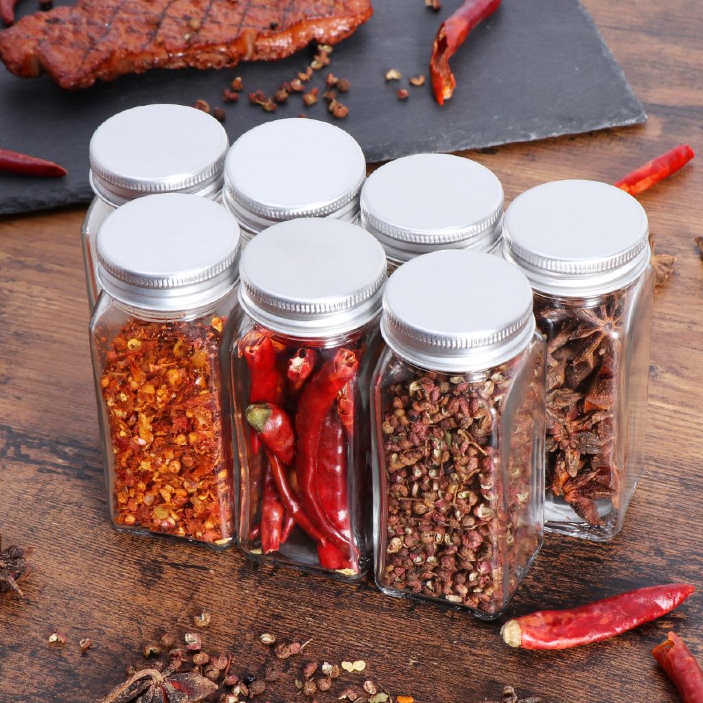 BESTONZON 10PCS Glass Spice Jar Bottle Seasoning Pot Ingredient Bottle Kitchen Cruet Kitchen Supplies 