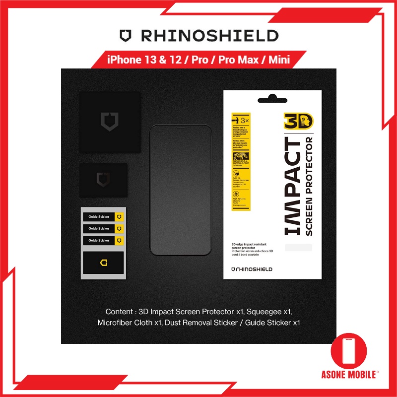 Original RhinoShield 3D Impact Screen Protector For iPhone 13 & 12 / Pro /  Pro Max / Mini | 3X Better Impact Protection | Shopee Malaysia