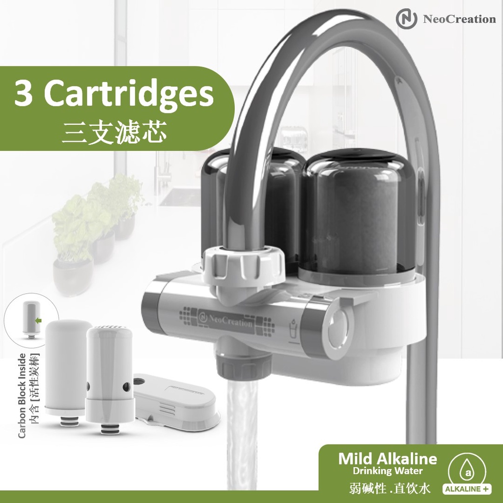 💧Water Filter 3 Cartridges: BigAnt💧Penapis Air Tap Faucet Purifier Alkali Alkaline Mini dapur kitchen indoor 水机龙头净水器