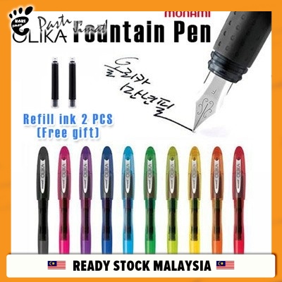 10Colors Monami Olika Cartridge Ink Fountain Pen Fine Nib 0.5mm For Student Gift
