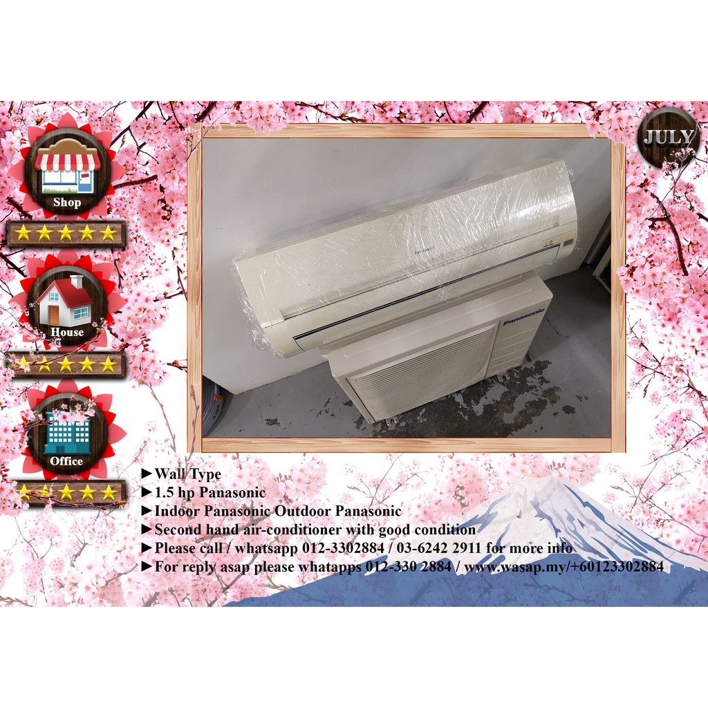 Panasonic 1.5HP Wall Type Second Hand Air Conditioner Shopee Malaysia