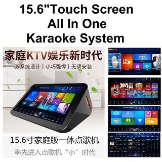 XIHATOP 15.6 Touch Screen Karaoke Player,2TB HDD 40 Chinese English Songs,Black Color,240K Multi-Language songs on Cloud for Free Download.Android,Linux Dual system.Scoring,Record and Share 