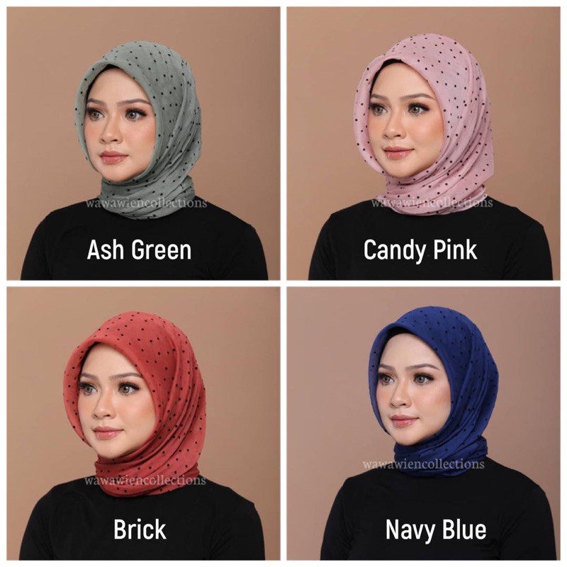 Tudung Bawal Polka Retro By Wawawien Scarf Shopee Malaysia