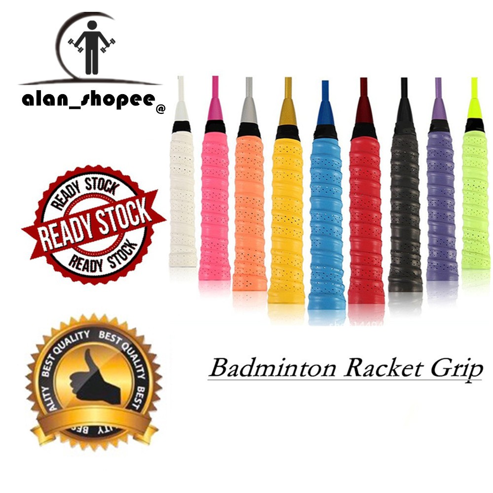 [Ready Stock] 9 Colors Badminton Handle Grips Tape Anti-Slip Over Grip Badminton Racket Hand Grip for Sports Equipments Tools Accessories