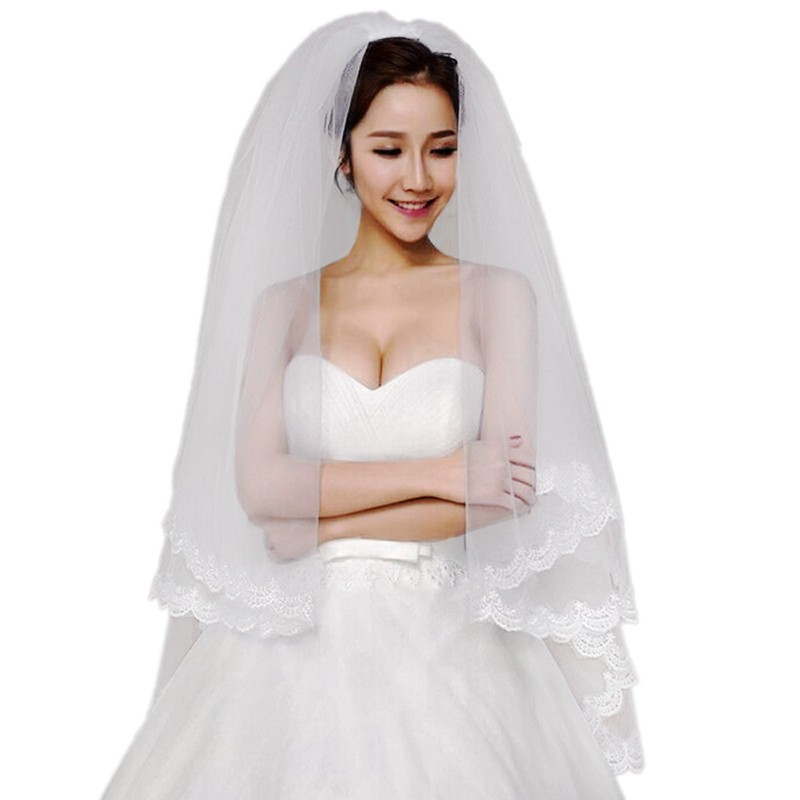 very short wedding veil