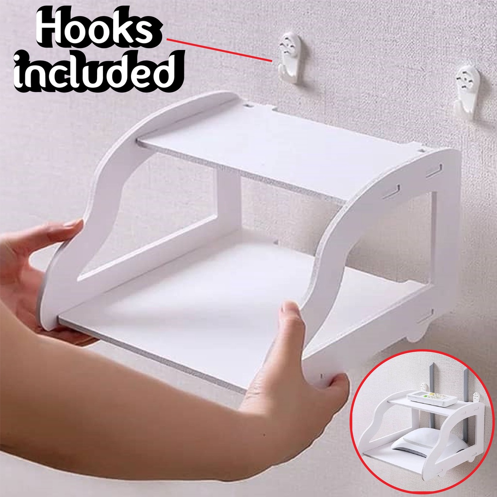 Wifi Router Wall Rack Shelf Modem Holder Space Saving Shelf TV Rack Box Android Box cooling