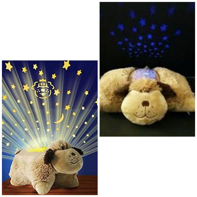 Authentic Pillow Pets Dream Lites Brown Dog with Nightlight Plush Soft Toy