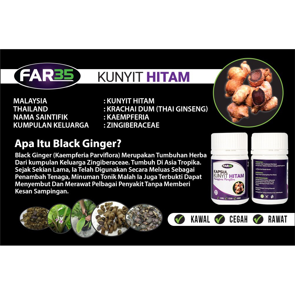 Stock Special Trial Promo Strong Formula Black Ginger Thai Maca Kunyit Hitam Extract Plus 10 Caps Hala Shopee Singapore