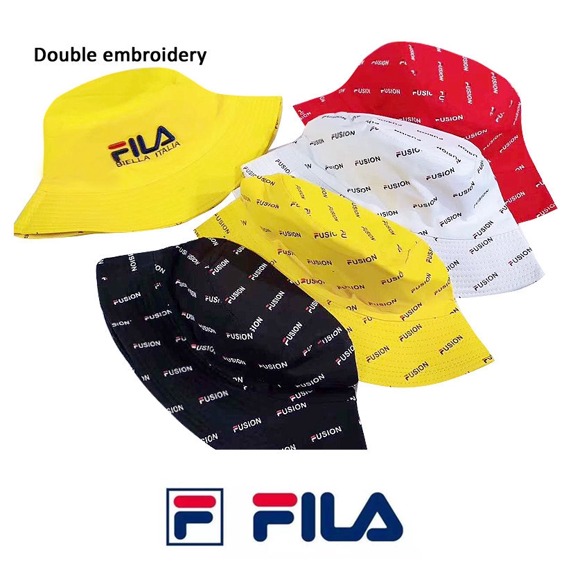 yellow fila bucket hat