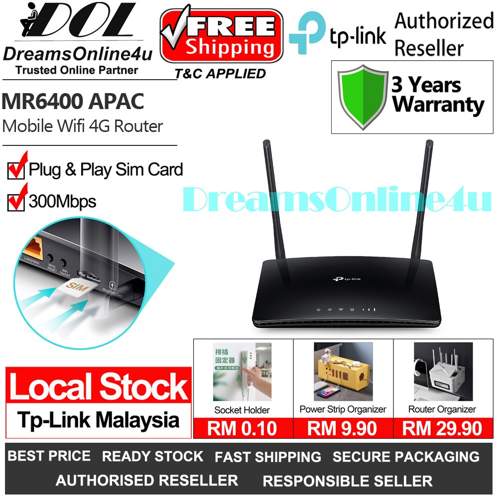 Tplink tlmr6400 mr6400 300mbps wireless n 4g lte router modem wifi
