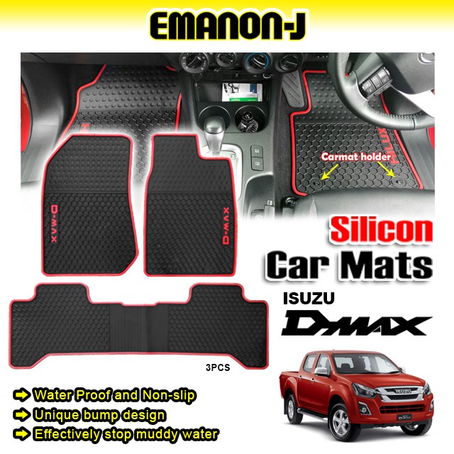 EmanonJ Silicon Evolution Car Floor Mat Isuzu DMAX DMax (3 Pcs