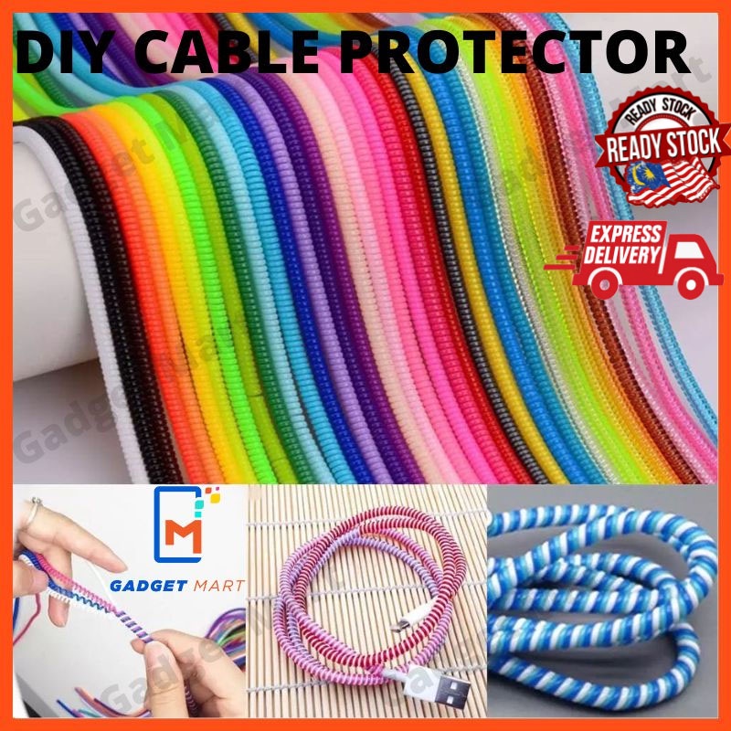 DIY Cable Protector Wrapper Wire Protection Headphone Charger USB Data Sync Charging Pelindungan Kabel 充电器保护套 kabel