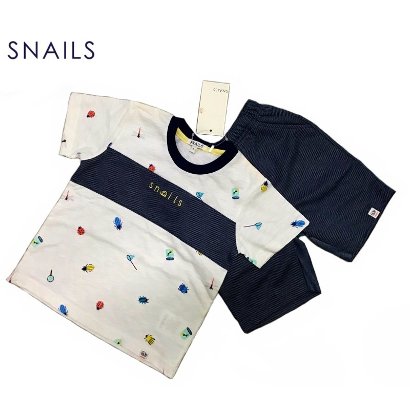 (3y) SNAILS original brand toddler boys set suit shirt short sleeve and short pants (thick cloth
