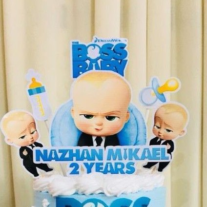 [CUSTOM NAME] Happy Birthday Cake Topper Babyboss Baby boss Decoration ...