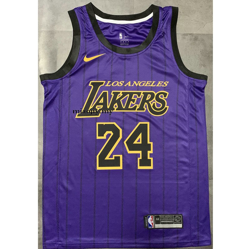 purple striped lakers jersey