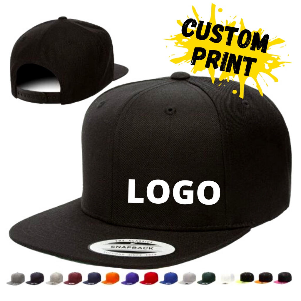 CUSTOM SNAPBACK CAP // Print Logo Snapback Cap High Quality Cap Topi Hat // Ready Stock Malaysia