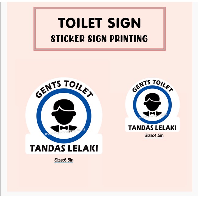 Sign Sticker Printing Tandas Lelaki Self Adhesive Waterproof Shopee Malaysia 6946