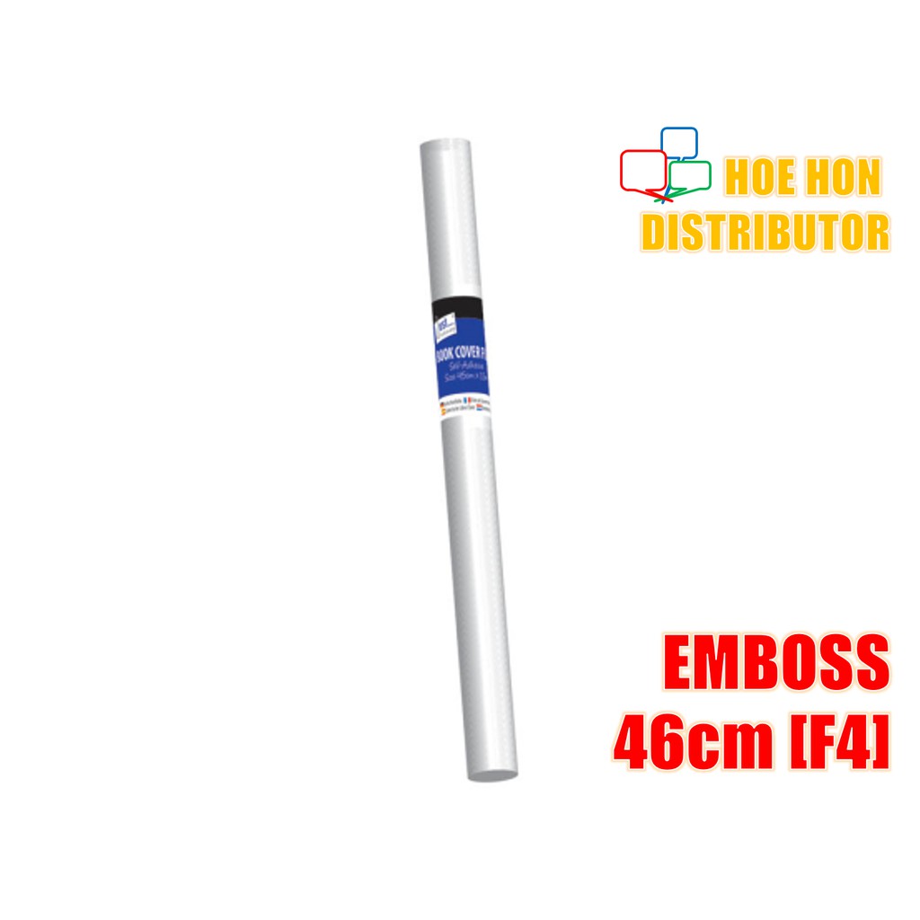 Emboss Clear Plastic PVC Book Cover Wrap Roll / Pembalut Buku F4 46cm x
