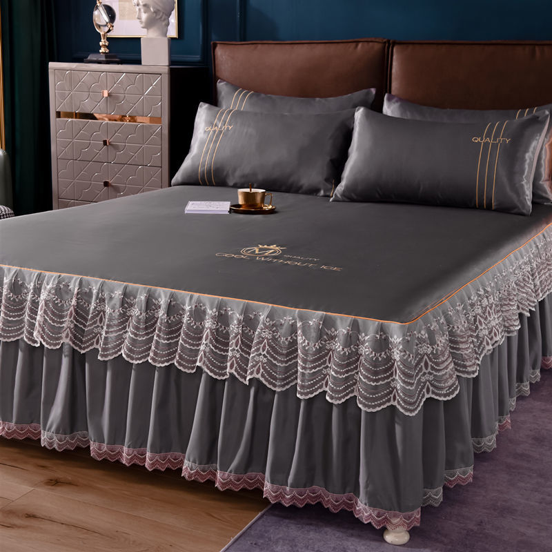 Single Fitted Bed Skirt, Dark Brown King Size Bed Skirt