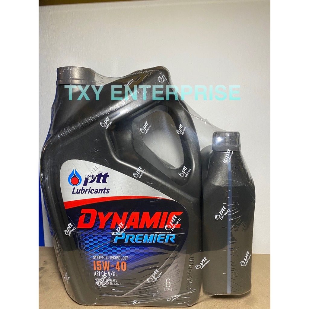 ORIGINAL THAILAND ENGINE OIL PTT 15W40 SEMI 6LITRES/ FOC 1LITRE (80005000 MILAGE) Shopee