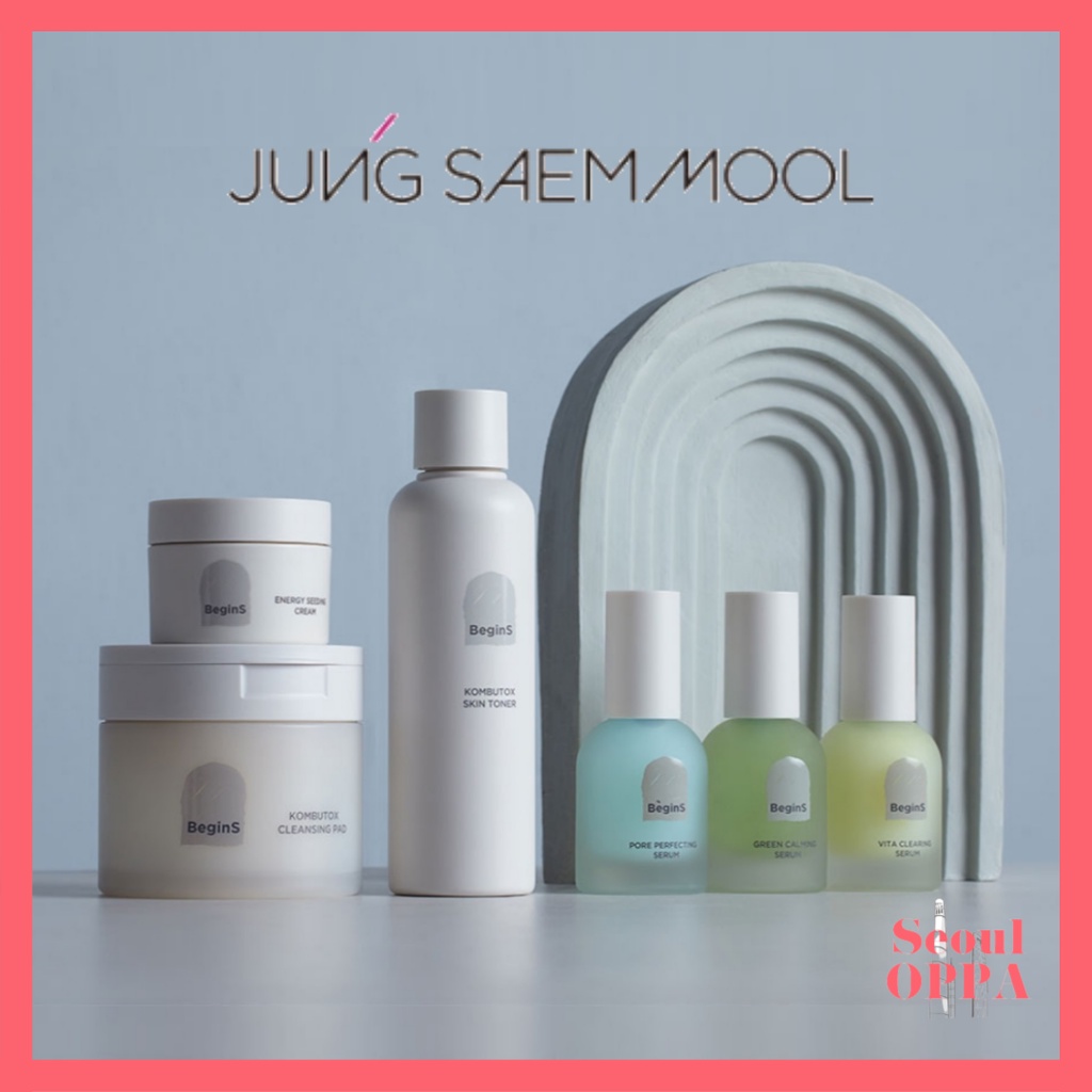 [Jungsaemmool] Vegan Skin Care Begins Kombucha Cleansing Pad, Toner, Cream, Serum, Ampoule Moisturizer Skincare